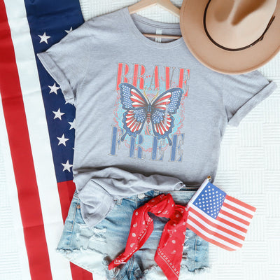 Brave & Free Butterfly Graphic Tee - Little Prairie Girl