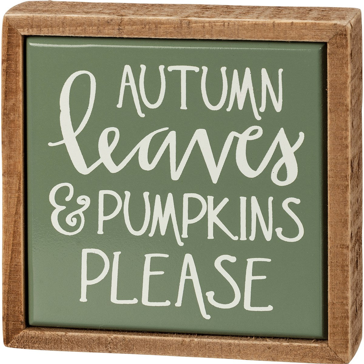 Autumn Leaves & Pumpkins Please Mini Box Sign - Little Prairie Girl