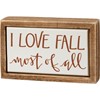 I Love Fall... Box Sign - Little Prairie Girl