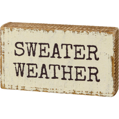 Sweater Weather Block Sign - Little Prairie Girl