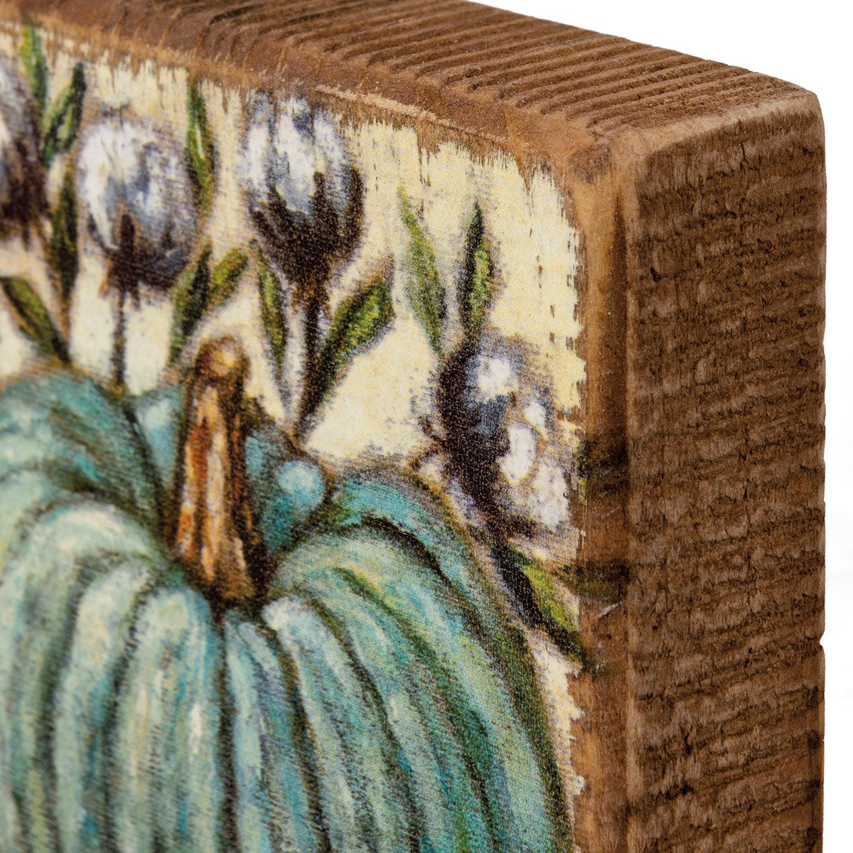 Green Pumpkin with Cotton Block Sign - Little Prairie Girl