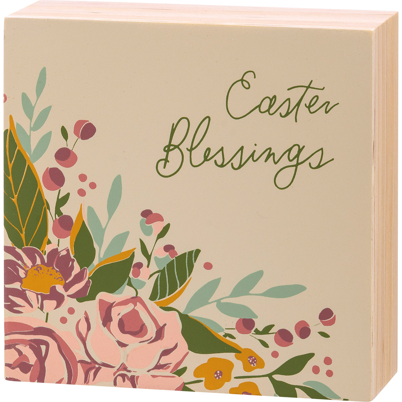 Easter Blessings Block Sign - Little Prairie Girl