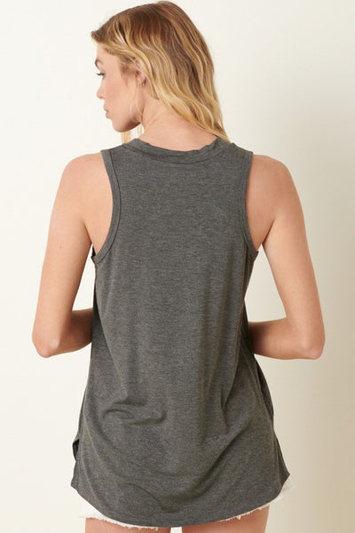 Bamboo V-Neck Tank With Pocket Top - Little Prairie Girl