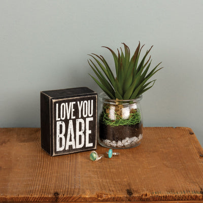 Love You Babe Box Sign - Little Prairie Girl