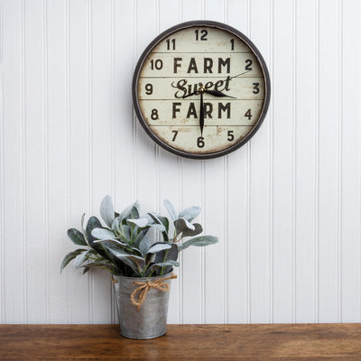 Farm Sweet Farm Wall Clock - Little Prairie Girl