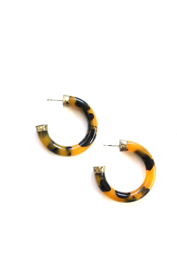 Mustard Hoop Earrings - Little Prairie Girl