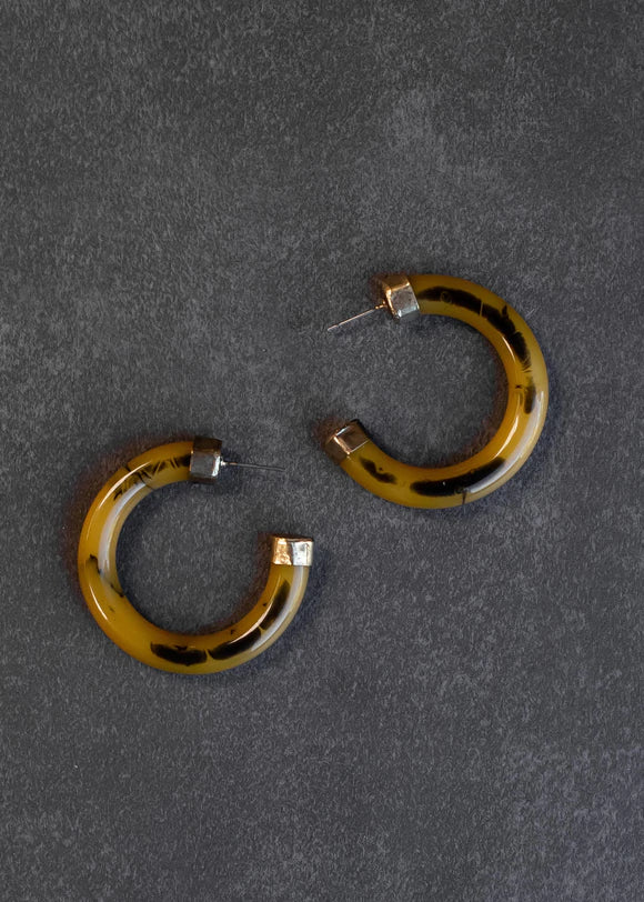 Mustard Hoop Earrings - Little Prairie Girl