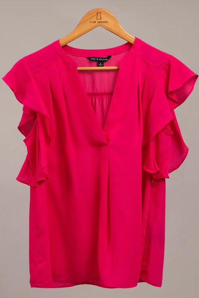 Crepe Ruffle Sleeve Top - Little Prairie Girl