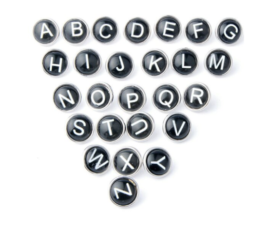 Ginger Snaps Black Bubble Alphabet Charms - Little Prairie Girl