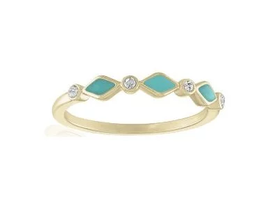 Infinity Turquoise Diamond Gold Layer Ring - Little Prairie Girl