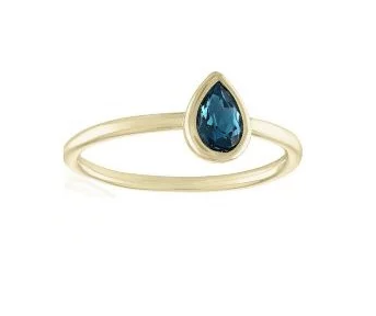 Montana Blue Teardrop Gold Layer Ring - Little Prairie Girl