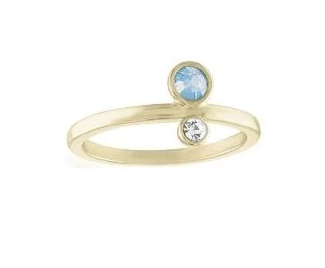 Crystal & Opal Stack Stone Gold Layer Ring - Little Prairie Girl