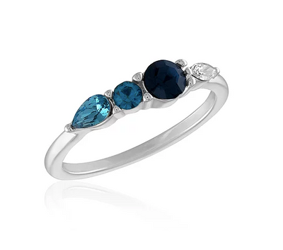 Blue Multi Transitioning Stone Stack Ring - Little Prairie Girl