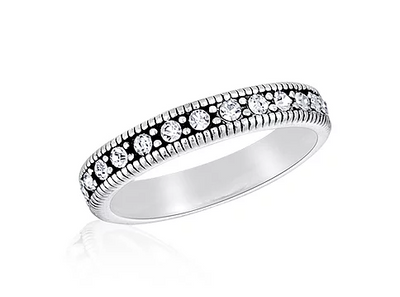 Silver Plated Multi CZ Eternity Stack Ring - Little Prairie Girl