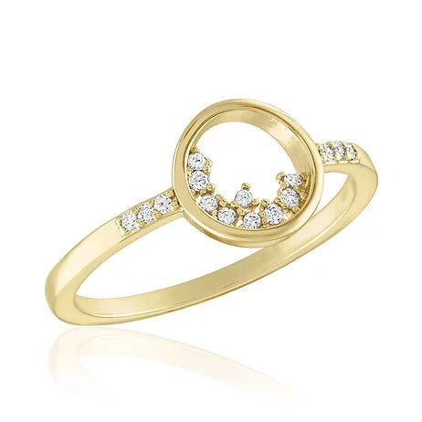 Open Circle CZ Cluster Gold Layer Ring - Little Prairie Girl