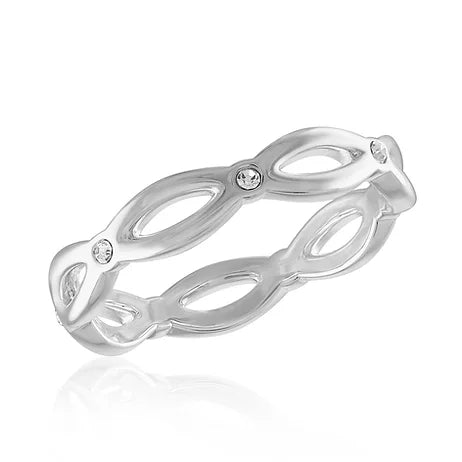 Silver Plated Infinite CZ Loop Layer Ring - Little Prairie Girl