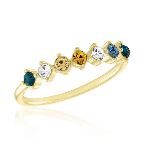 Gold Plated Multi Color Floating Layer Ring - Little Prairie Girl