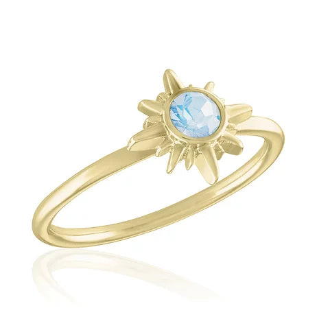 White Opal Sun Gold Layer Ring - Little Prairie Girl
