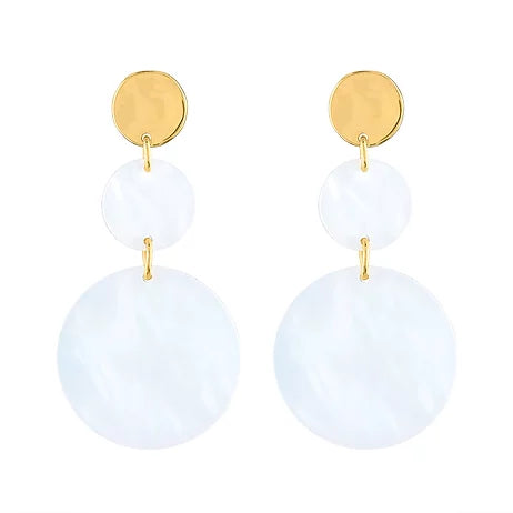 White Circle Trio Earrings - Little Prairie Girl