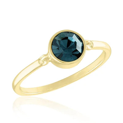 Gold Plated Round Montana Blue Layer Ring - Little Prairie Girl