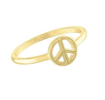 Gold Plated Peace Sign Layer Ring - Little Prairie Girl