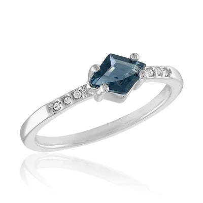 Silver Plated Montana Blue Solitaire Layer Ring - Little Prairie Girl