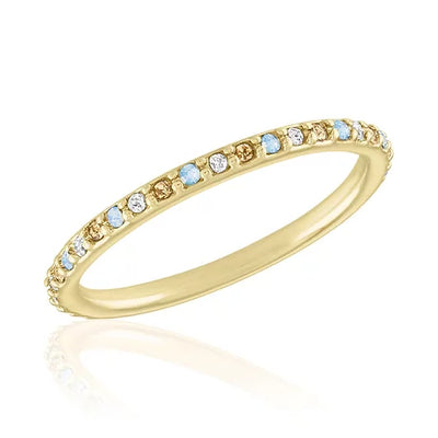 Thin Blue Opal Multi Stone Gold Layer Ring - Little Prairie Girl