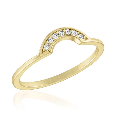 Curved CZ Gold Layer Ring - Little Prairie Girl