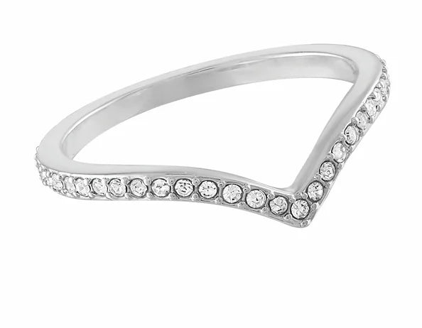 Silver Plated CZ Dip Stack Layer Ring - Little Prairie Girl