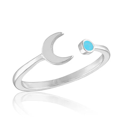 Open Moon & Pacific Opal Stack Ring - Little Prairie Girl