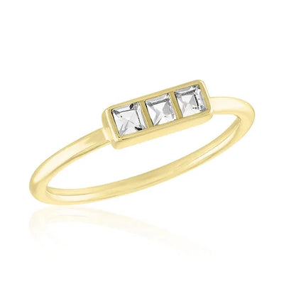 Gold Plated Triple Square Layer Ring - Little Prairie Girl