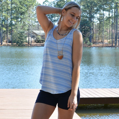 Scoop Neck Tank with Strappy Back - Little Prairie Girl