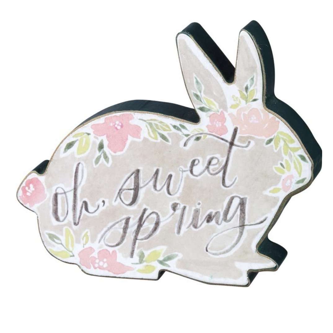 Chunky Wooden Bunny - Little Prairie Girl