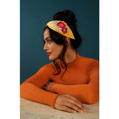 Velvet Embroidered Headband - Woodland - Little Prairie Girl