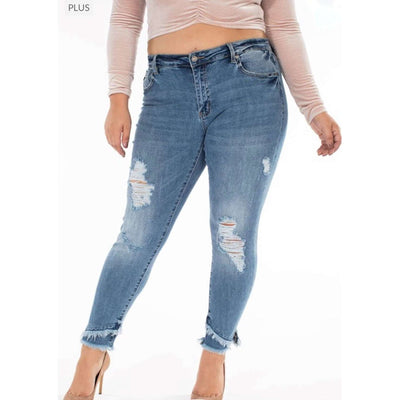 Kancan Gemma Mid Rise Ankle Skinny Jeans - Little Prairie Girl