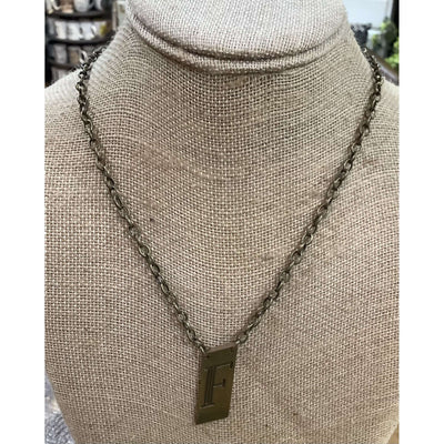 Gold "F" Necklace - Little Prairie Girl