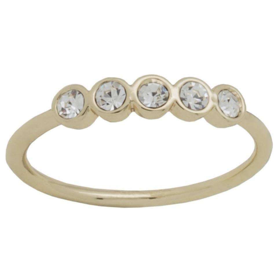 Gold Plated Five CZ Layer Ring - Little Prairie Girl