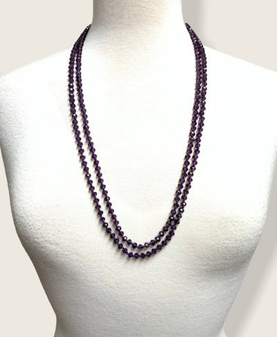 Long Purple Bead Necklace - Little Prairie Girl