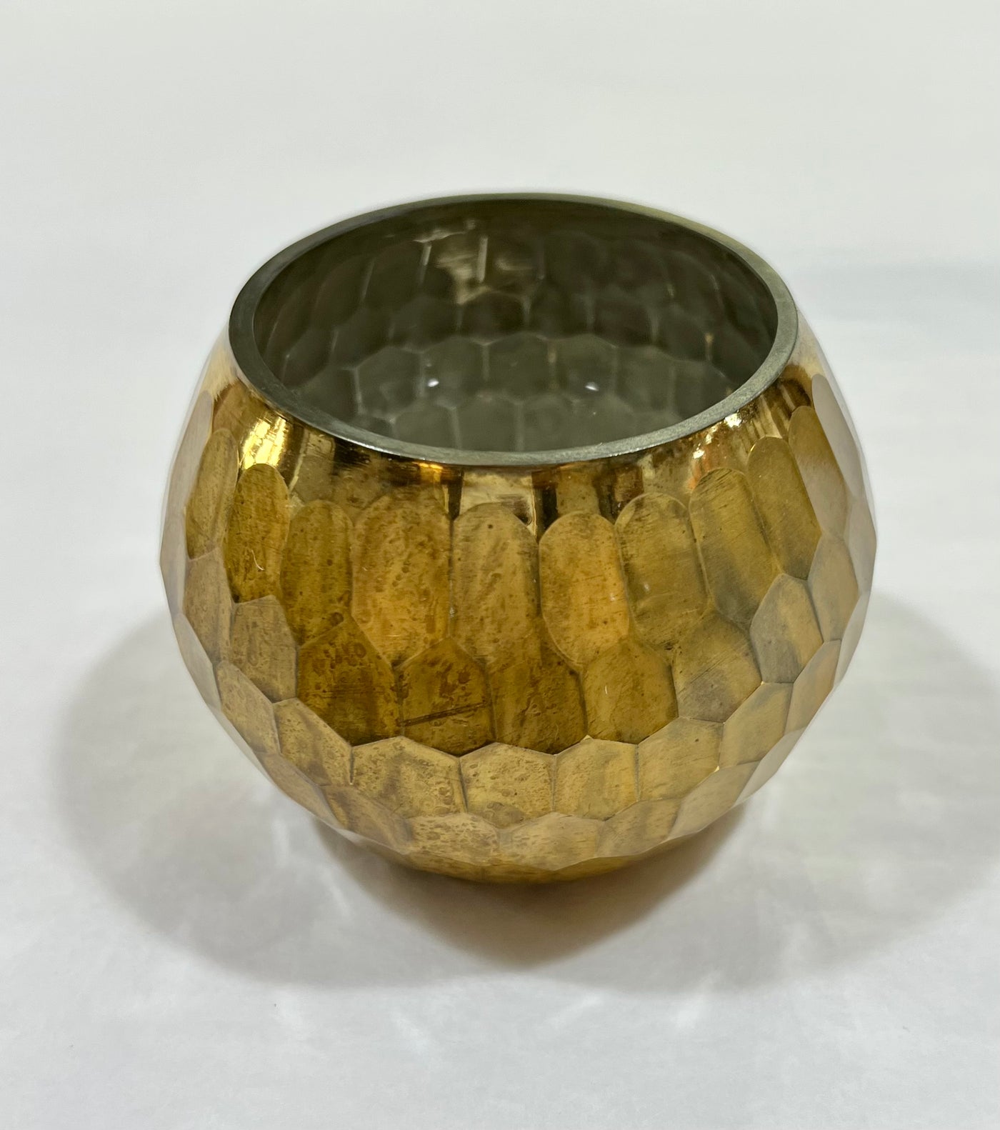 Round Antique Copper Finish Mercury Glass Votive Holder - Little Prairie Girl
