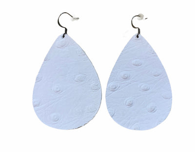 White Leather Earrings - Little Prairie Girl