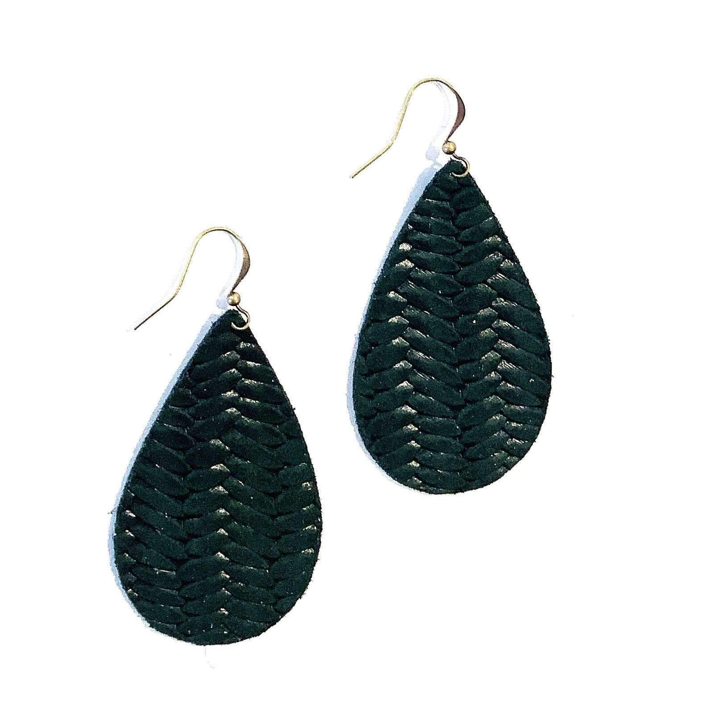 Large Teardrop Leather Earrings - Little Prairie Girl