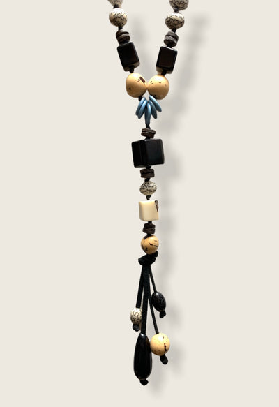 Black Square Multi Stone Necklace - Little Prairie Girl
