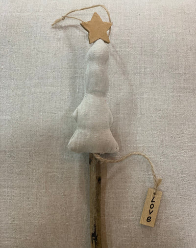 Tree with Wood Star Ornament - Little Prairie Girl