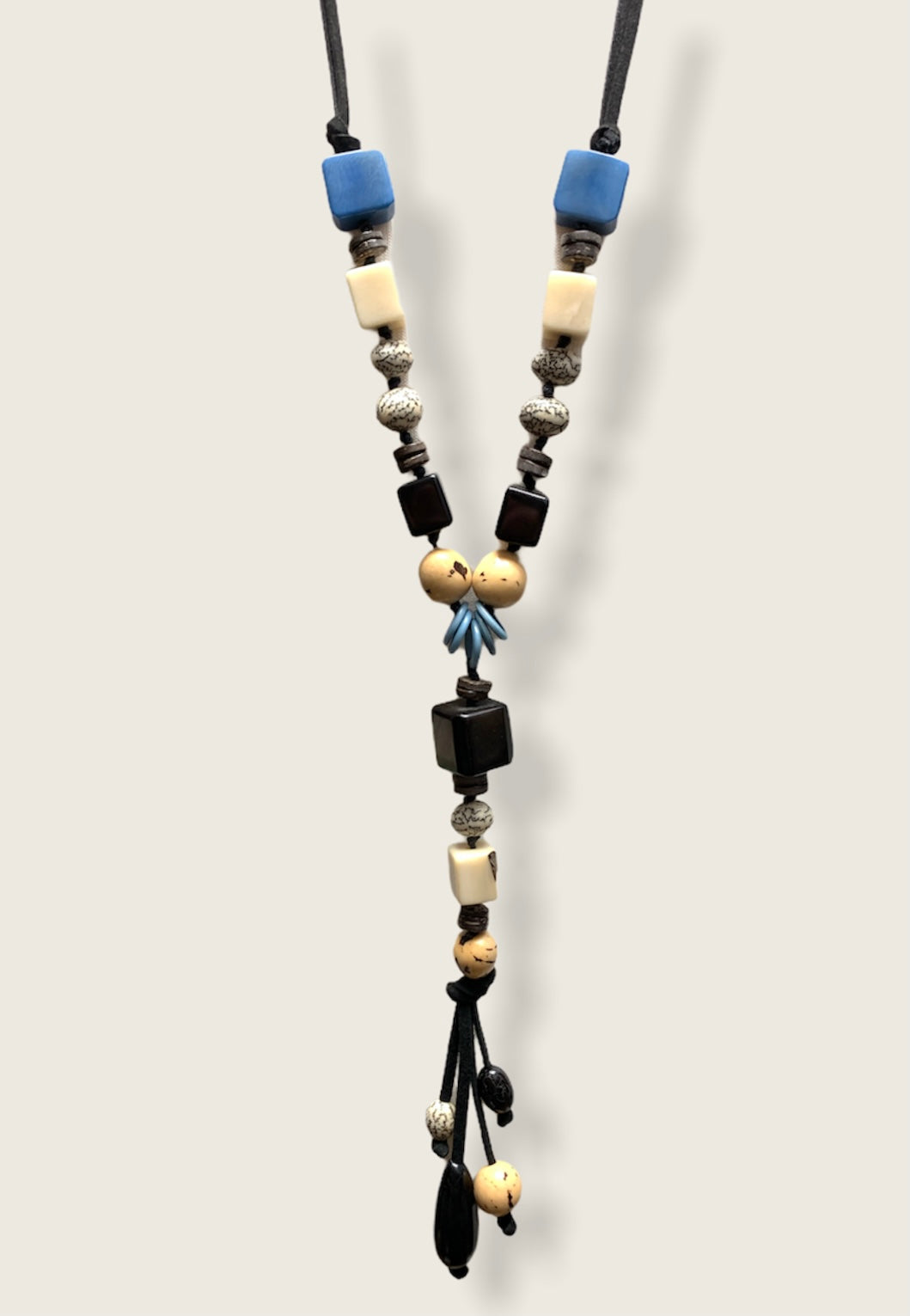 Black Square Multi Stone Necklace - Little Prairie Girl