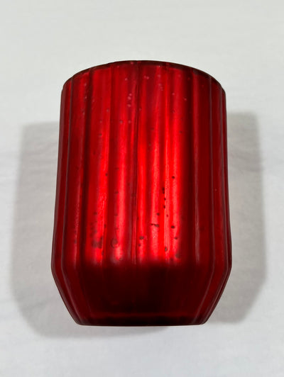 Matte Red Textured Mercury Glass Votive Holder - Little Prairie Girl