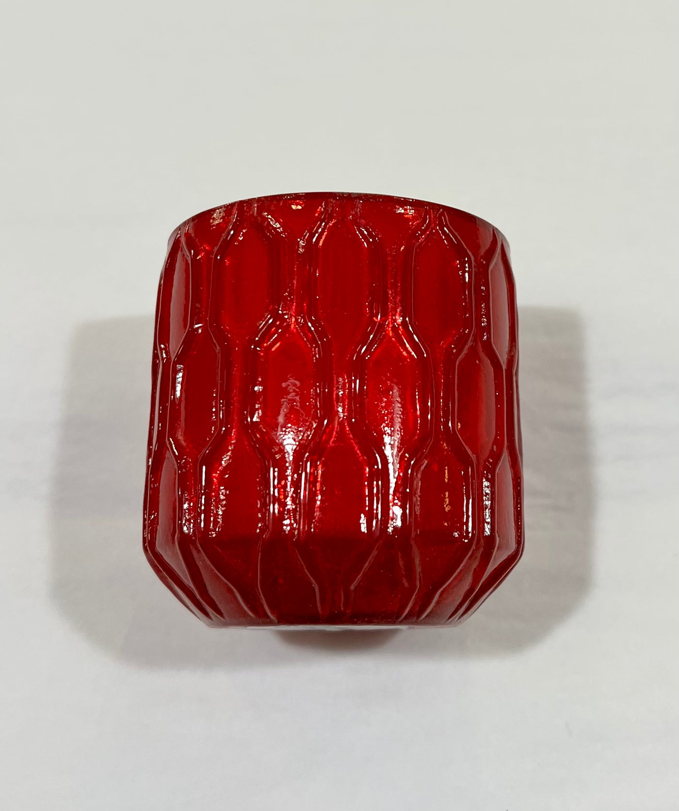 Shiny Red Textured Mercury Glass Votive Holder - Little Prairie Girl