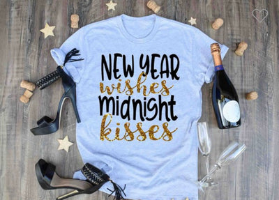 New Year Wishes Midnight Kisses Graphic Tee - Little Prairie Girl