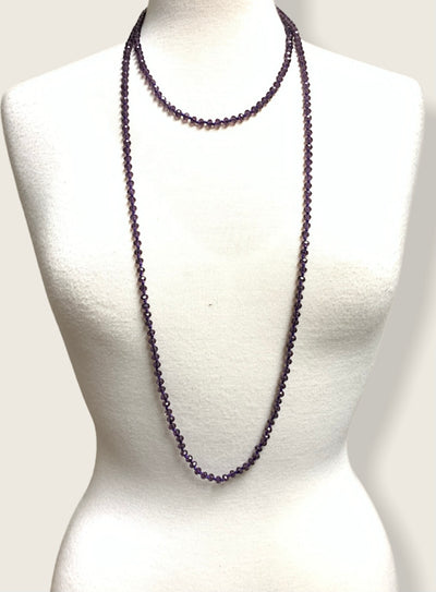 Long Purple Bead Necklace - Little Prairie Girl