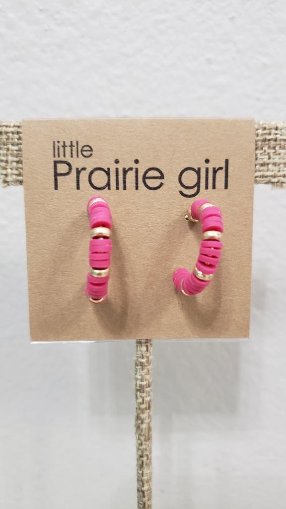 Pink & Gold Small Hoop Earrings - Little Prairie Girl