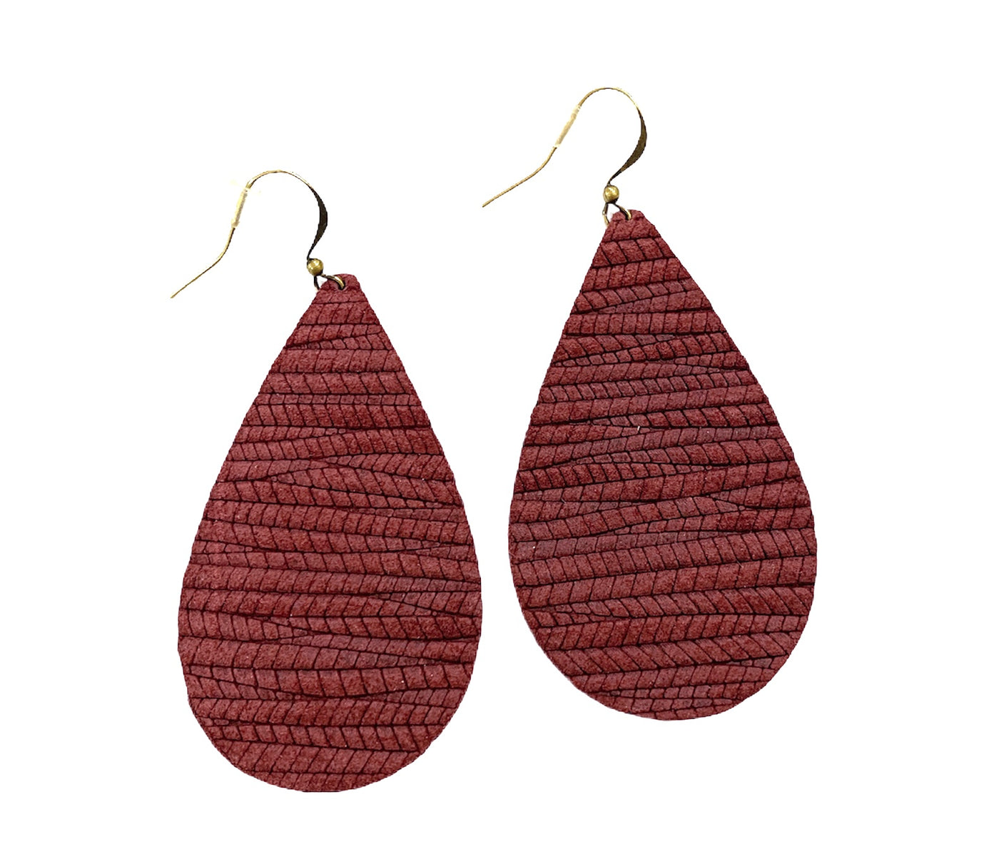 Large Teardrop Leather Earrings - Little Prairie Girl